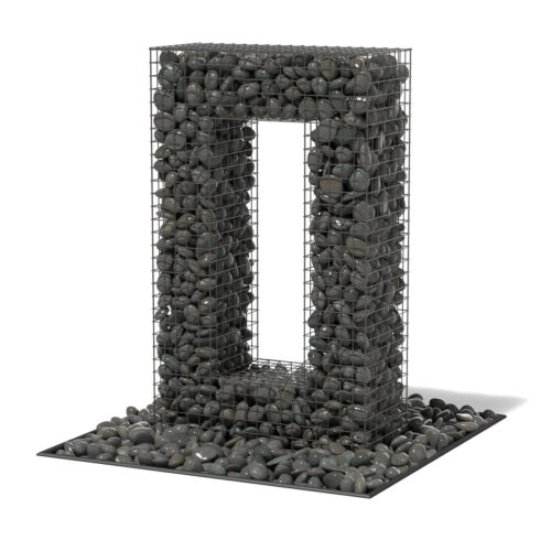 Gabion Water Fountain Material: Steel With Mexican Beach Pebble gabion water fountain garden decor water fountain fountains