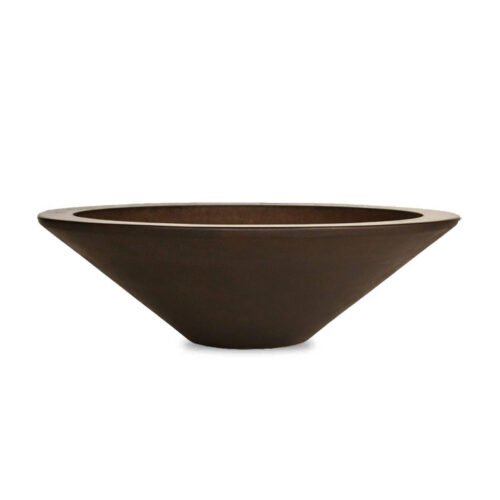 Geo Round Low Bowl Planter (glass Fiber Reinforced Concrete In Bronze Metallic Finish)