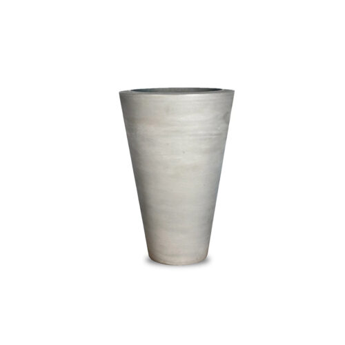 Geo Round Vase Planter (glass Fiber Reinforced Concrete In Cool Grey Finish)