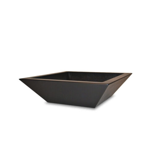 Geo Low Square Bowl Planter (glass Fiber Reinforced Concrete In Dark Walnut Perma Spec Finish)
