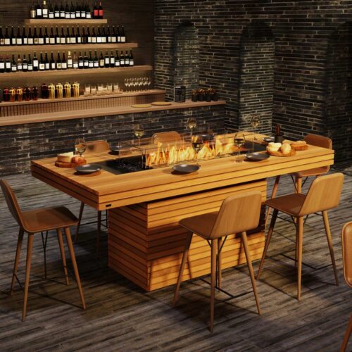 Gin 90 Bar Fire Pit Table (teak)