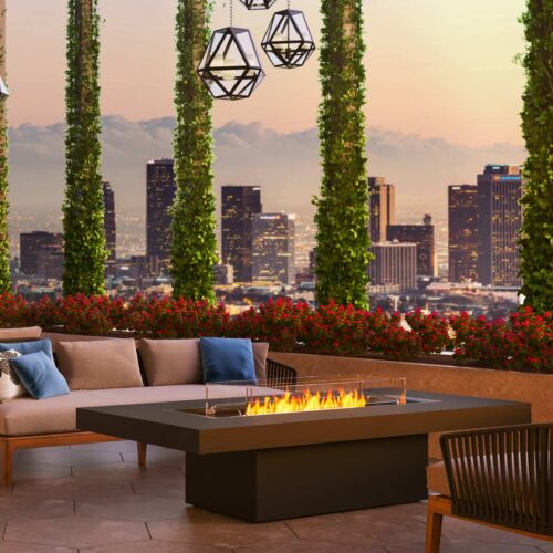 Gin 90 Chat Fire Pit Table (concrete In Graphite)