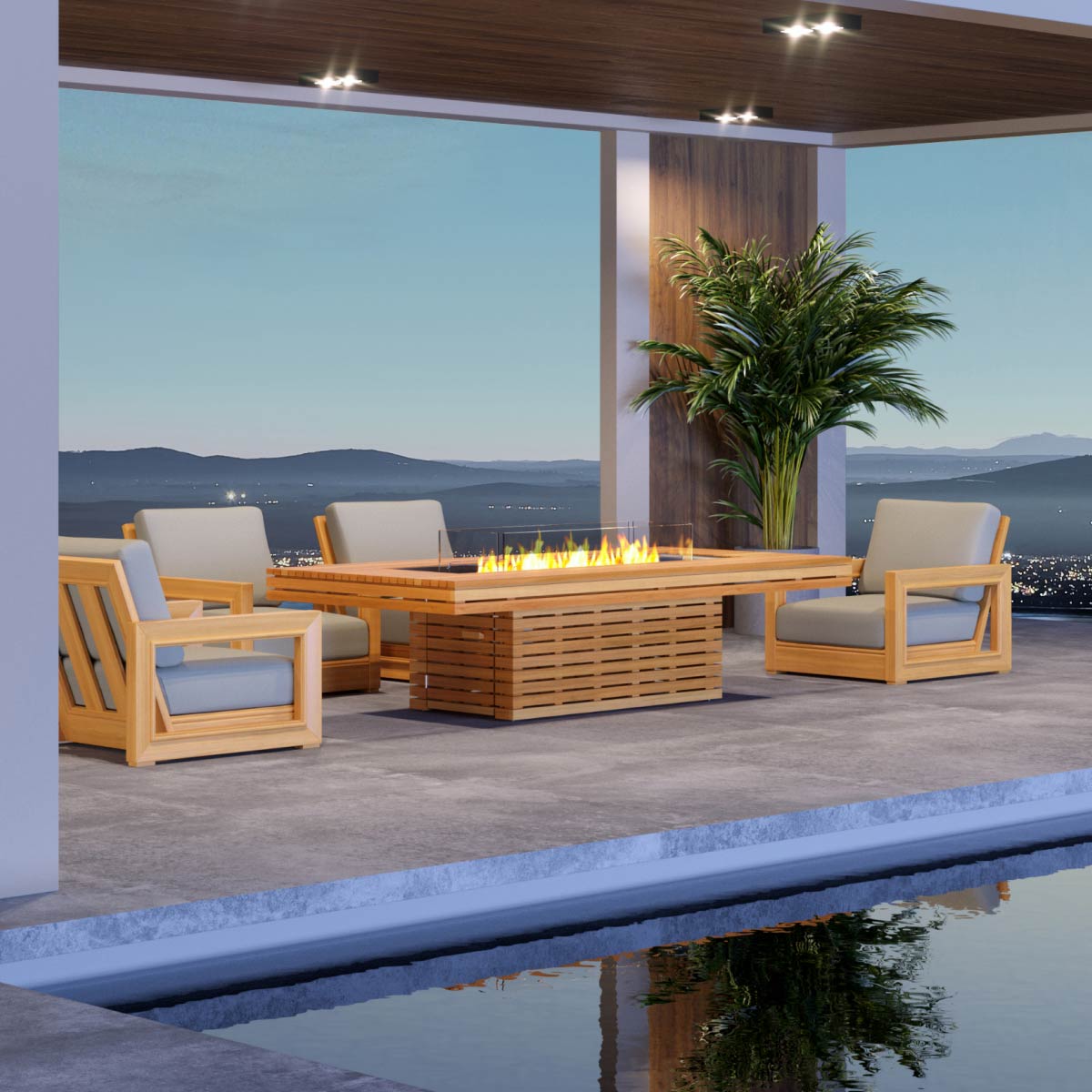 Gin 90 Chat Firepit Table outdoor table with fire pit