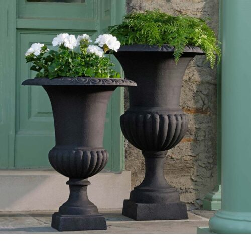 Glasgow Urn With Tall Wickford Urn (iron In Black Patina)