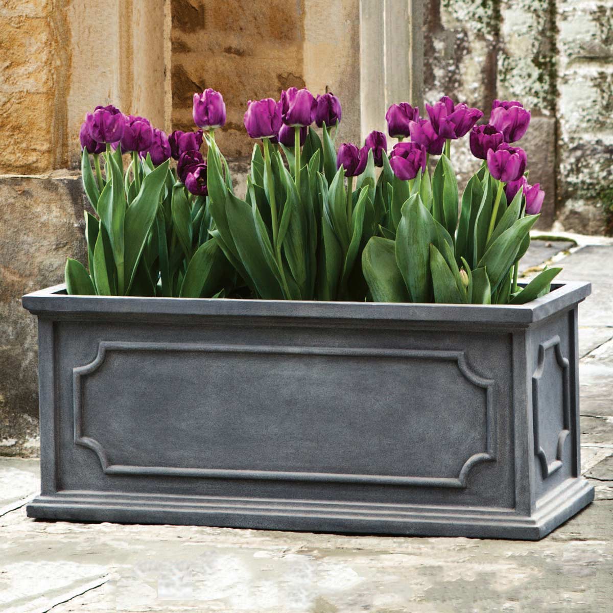 Hampshire Rectangular Planter Box (fiberglass In Lead Finish)