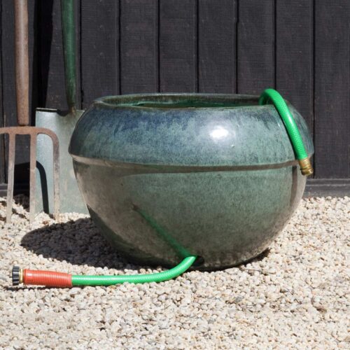 Hose Pot With Cuff (terracotta With Antique Jade Glaze) contemporary, terracotta, terra cotta, garden, planter