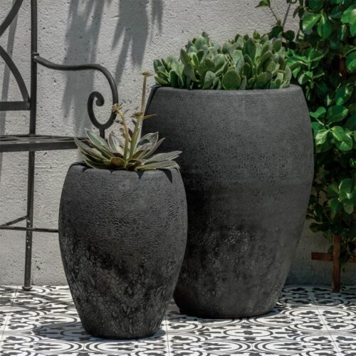 Jardim Planters (terracotta In Volcanic Coral Glaze)