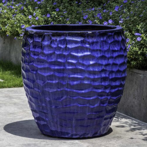 Kowloon Planter (terracotta In Riviera Blue Glaze)