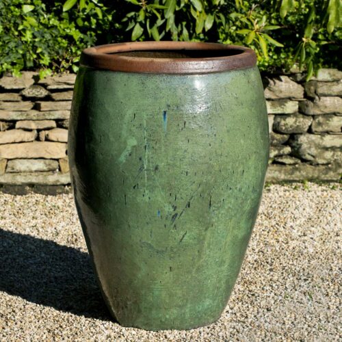 Kuro Jar (terracotta In Rustic Green Glaze) contemporary, terracotta, terra cotta, garden, planter