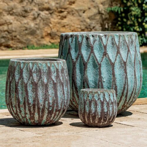 Lambrate Planters (terracotta In Verdigris Glaze)