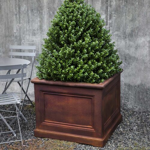 Le Notre Square Planter (glass Fiber Reinforced Concrete In Ferro Rustico Nuovo Finish)