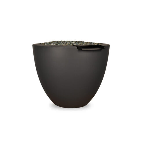 Legacy Round Fire Water Vase (gfrc In Dark Walnut Solid Finish) legacy round firepit usa globe bowl gfrc