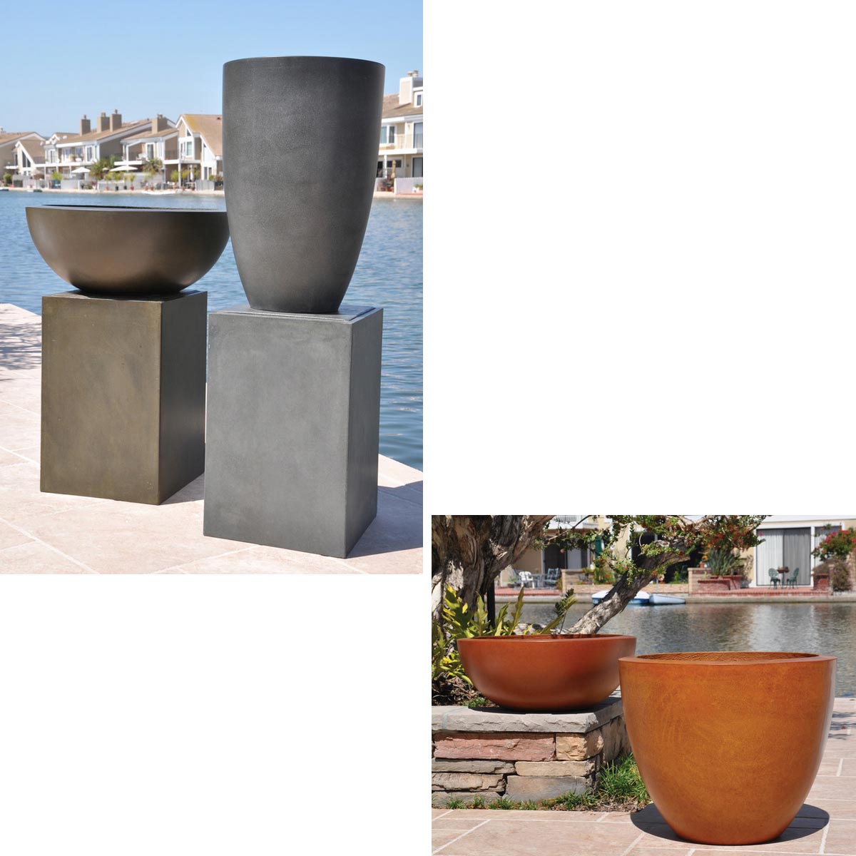 Low Bowl, Tall & Round Planters Material Gfrc low bowl planter gfrc usa