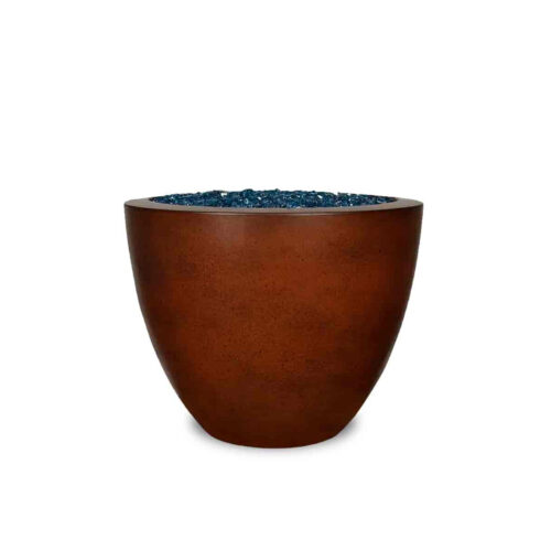 Legacy Round Fire Vase (gfrc In Burnt Terra Solid Finish) legacy round firepit usa globe sphere bowl gfrc