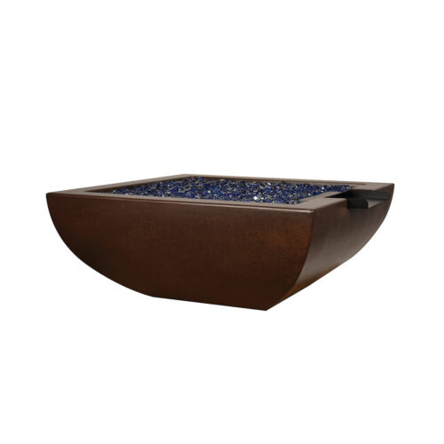 Legacy Square Fire Water Bowl Material : Gfrc legacy square firepit radius edge outdoor patio yard modern