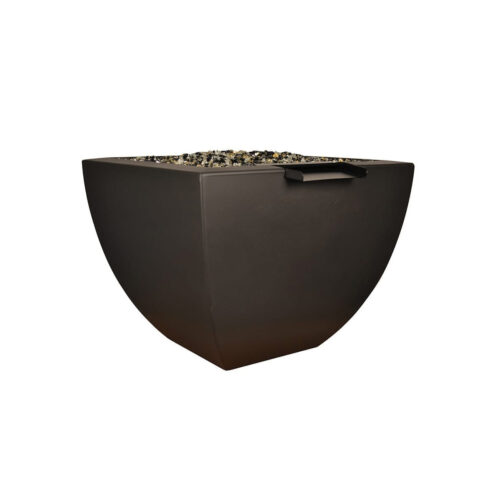 Legacy Square Fire Water Vase Material : Gfrc legacy square firepit radius edge outdoor patio yard modern