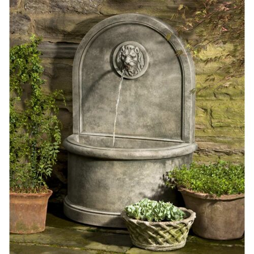 Lion Wall Fountain Material: Cast Stone Finish: Alpine Stone