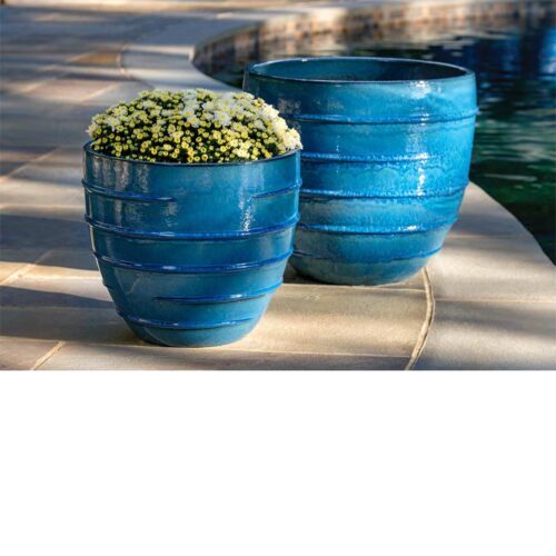 Logis Planters (terracotta In Cerulean Blue Glaze)