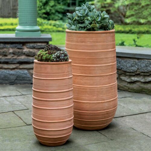 Madera Tall Planters (terracotta In Natural Finish)