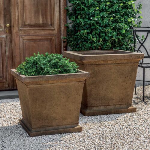 Madison Planters Cast Stone In Aged Limestone