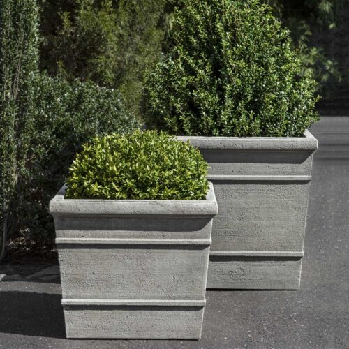 Marin Planters (cast Stone In Greystone Finish) cast stone, garden, modern, planter