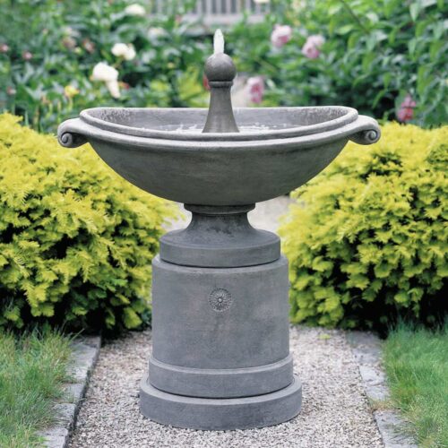 Medici Ellipse Fountain Material: Cast Stone Finish: Grey Stone medici ellipse fountain garden decor fountains