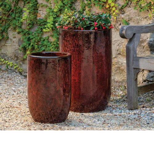 Merlot Planters (terracotta In Bordeaux Glaze) contemporary, terracotta, terra cotta, garden, planter