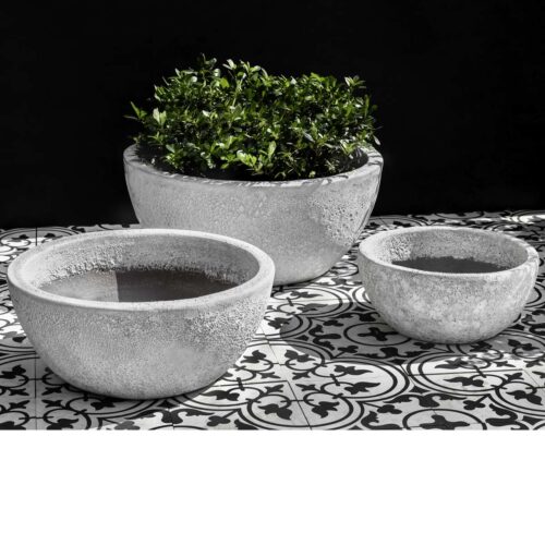 Mira Bowl Planters (terracotta In White Coral Finish) contemporary, terracotta, terra cotta, garden, planter