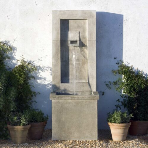 Moderne Fountain Material: Cast Stone Finish: Alpine Stone moderne fountain garden decor fountains wall fountains