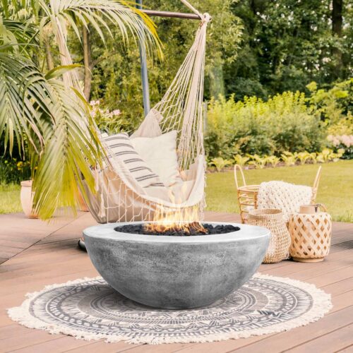 Moderno 5 Fire Bowl (glass Fiber Reinforced Cement In Pewter)