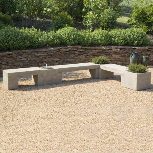 Modular Planter/bench/fountain System (cast Stone In Verde Finish)