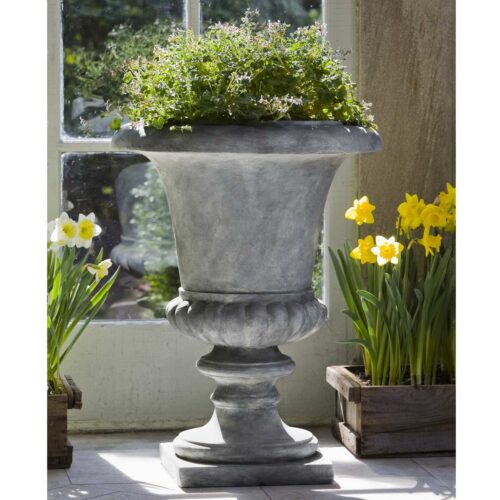 Morganna Planter (fiberglass In Lead Finish)
