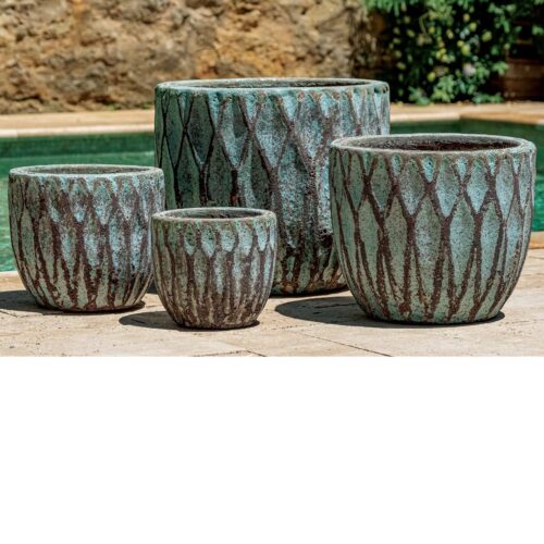 Navigli Planters (terracotta In Verdigris Glaze)