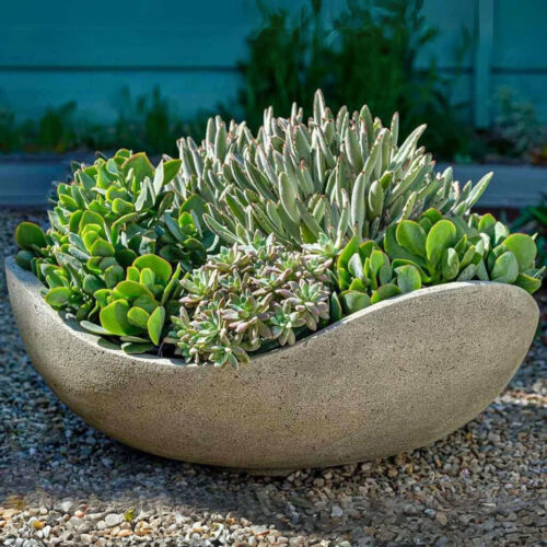 Wave Bowl (cast Stone In Alpine Stone) cast stone, urn, planter