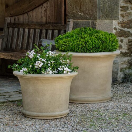 Sagamore Planters P 970 & P 969 (cast Stone In Greystone) cast stone planter