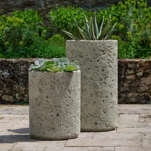 Siros Planters P 984 And P 983 (cast Stone In Greystone) cast stone, urban planter