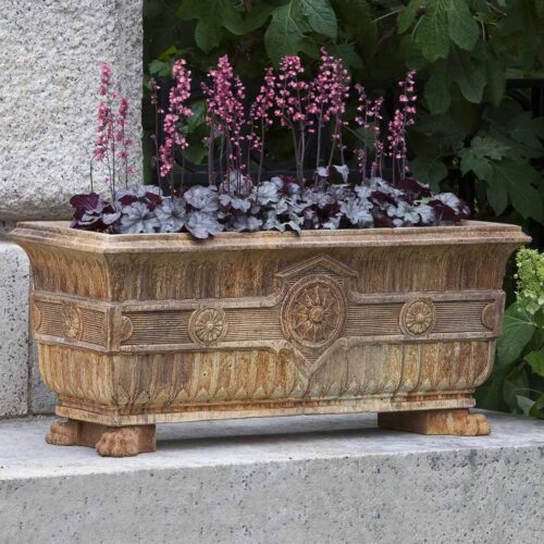 Smithsonian Eastlake Fern Box (cast Stone In Ferro Rustico Nuovo) cast stone, garden, planter, box