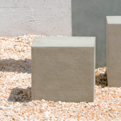 Short Square Textured Pedestal Pd 171 (cast Stone In Verde)