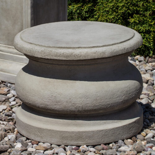 Low Round Plain Pedestal Pd 78 (cast Stone In Greystone)
