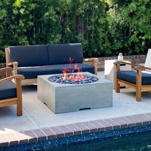 Piazza Fire Table (glass Fiber Reinforced Cement In Natural) piazza square gfrc