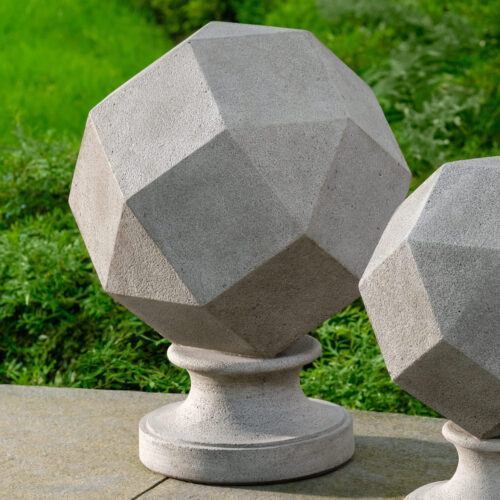Large Polyhedron Finial S 543 (cast Stone In Greystone)