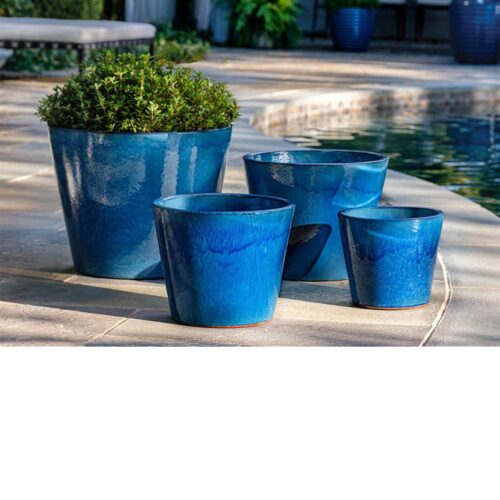 Portale Planters (terracotta In Cerulean Blue Glaze)