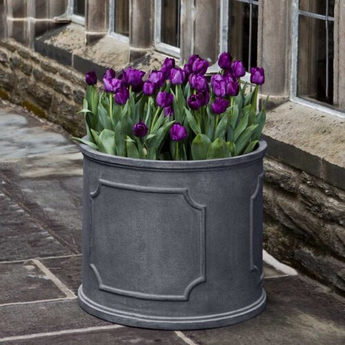 Portsmouth Round Planter (fiberglass In Lead Finish)
