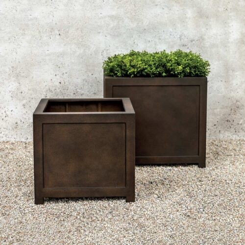 Oxford Square Planters (fiberglass In Rust Finish)