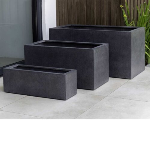 Sandal Planter Boxes (fiberglass In Charcoal Finish)
