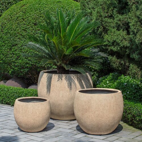Sfera Planters (Fiberglass in Terra Antique Lite)
