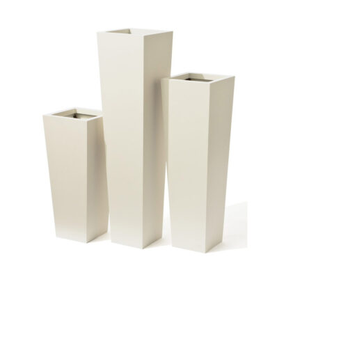 Skinny Metal Planter Material: Aluminum Finish: Linen skinny taper garden planter garden decor garden planters