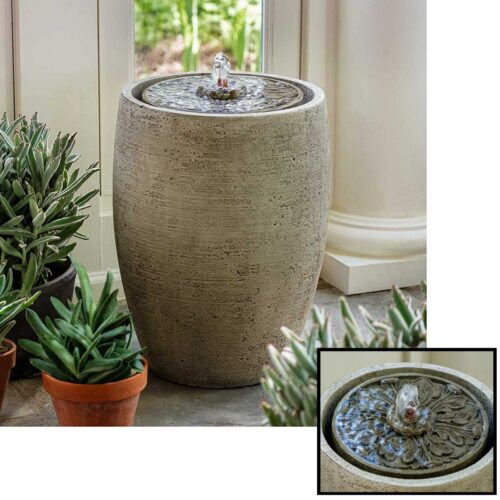 Soma Medallion Fountain (cast Stone In Greystone Finish)