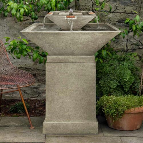 Square Two Fountain FT-441 (Cast Stone in Greystone)