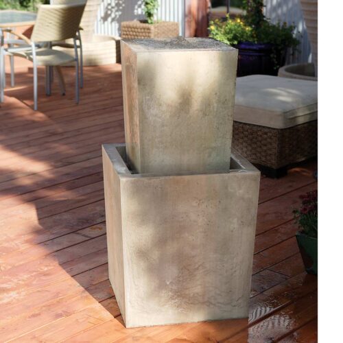 Squared Fountain (gfrc In Sierra Finish)